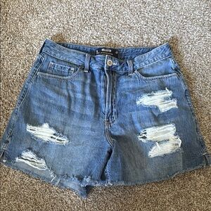 Hollister Women's Light Blue Ripped Jean Shorts